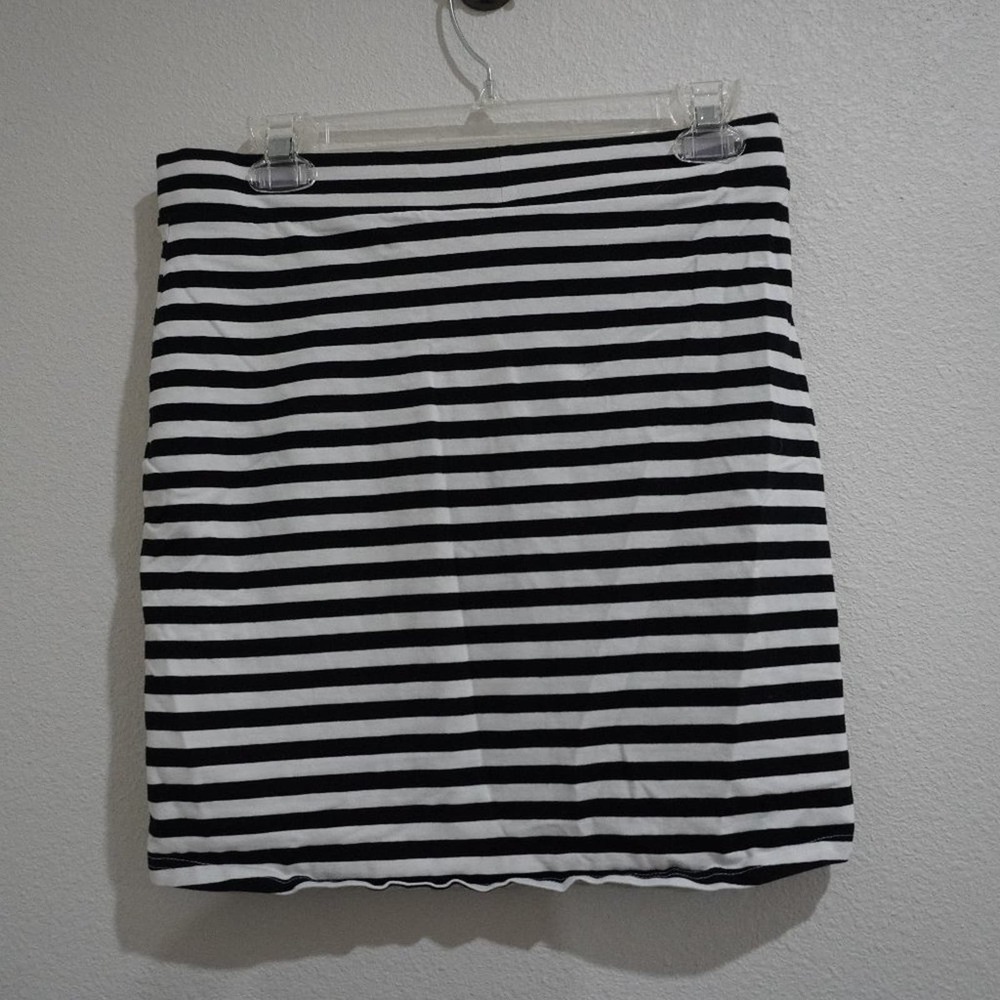 Basic Black / White Stripe Women's Skirt - Medium